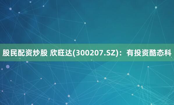 股民配资炒股 欣旺达(300207.SZ)：有投资酷态科